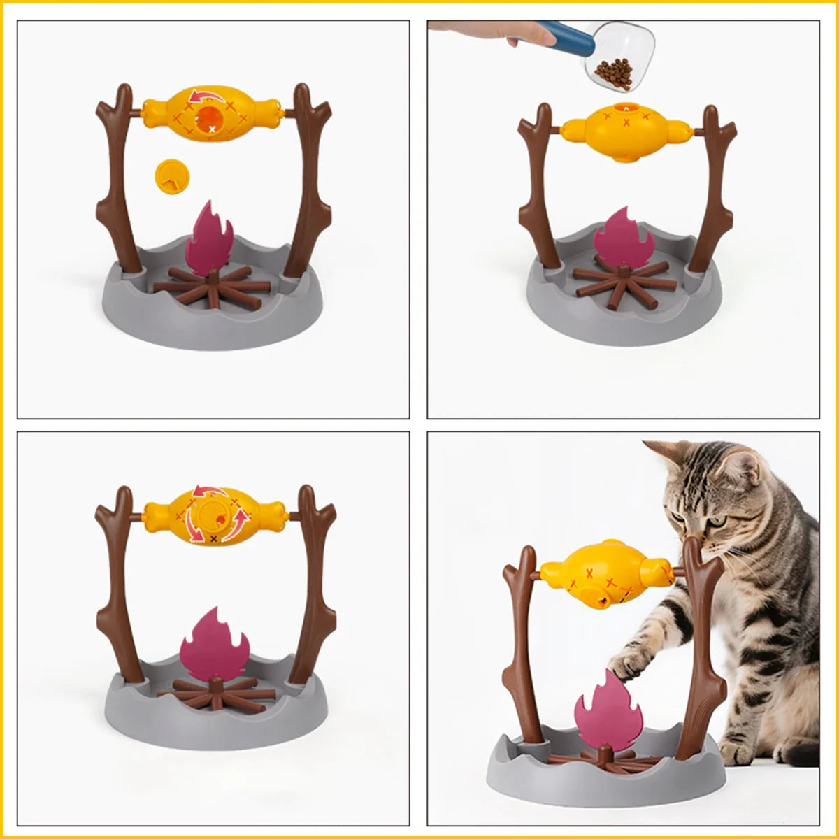 360° Rotating Chicken Leg Slow Feeder — Cat Puzzle Toy