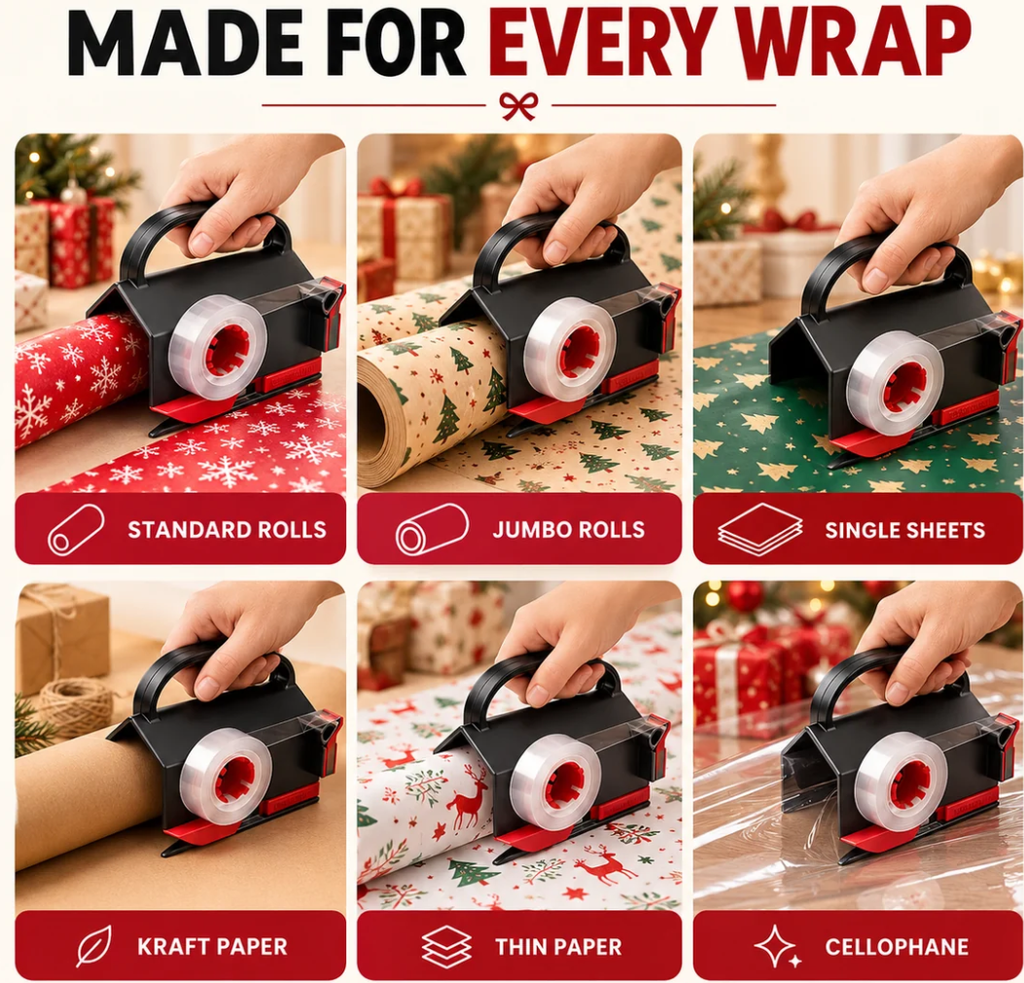 2-in-1 Gift Wrap Cutter & Tape Dispenser
