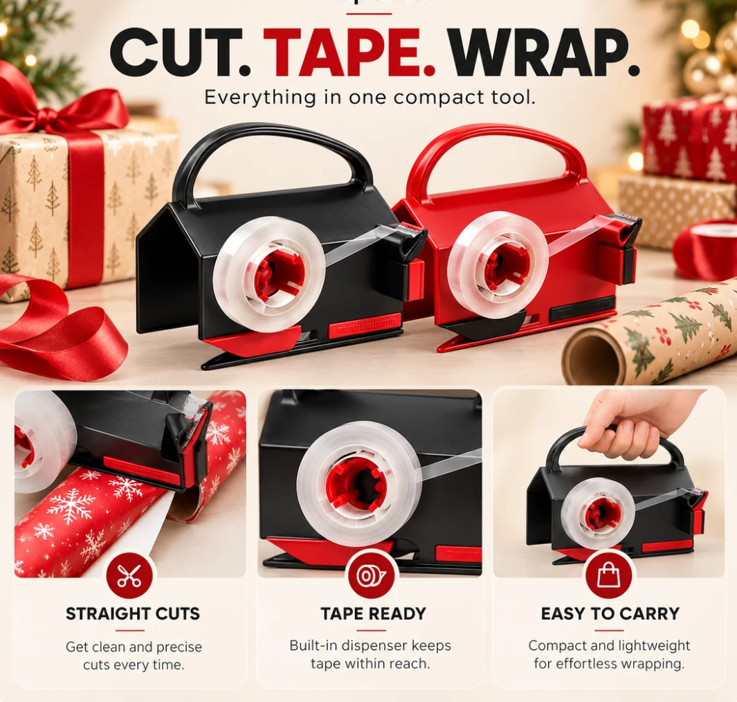 2-in-1 Gift Wrap Cutter & Tape Dispenser