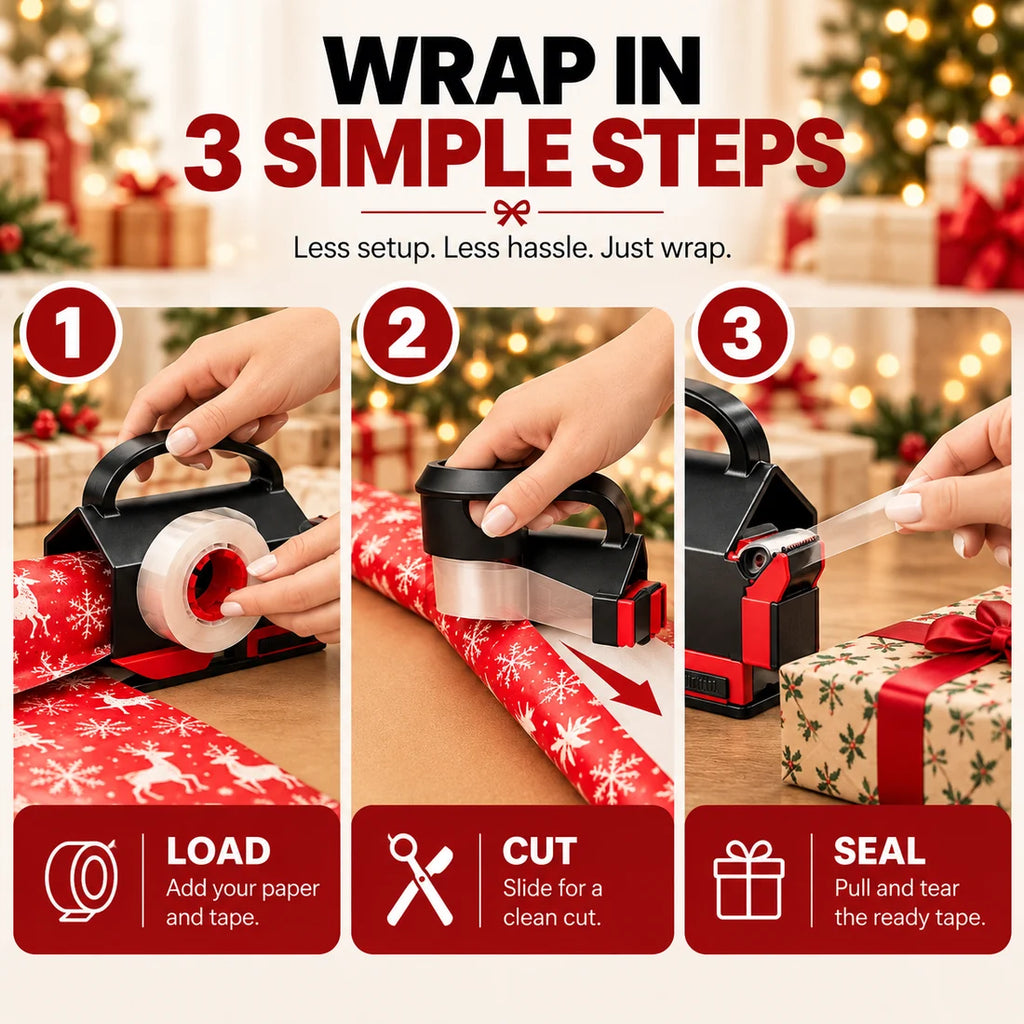 2-in-1 Gift Wrap Cutter & Tape Dispenser